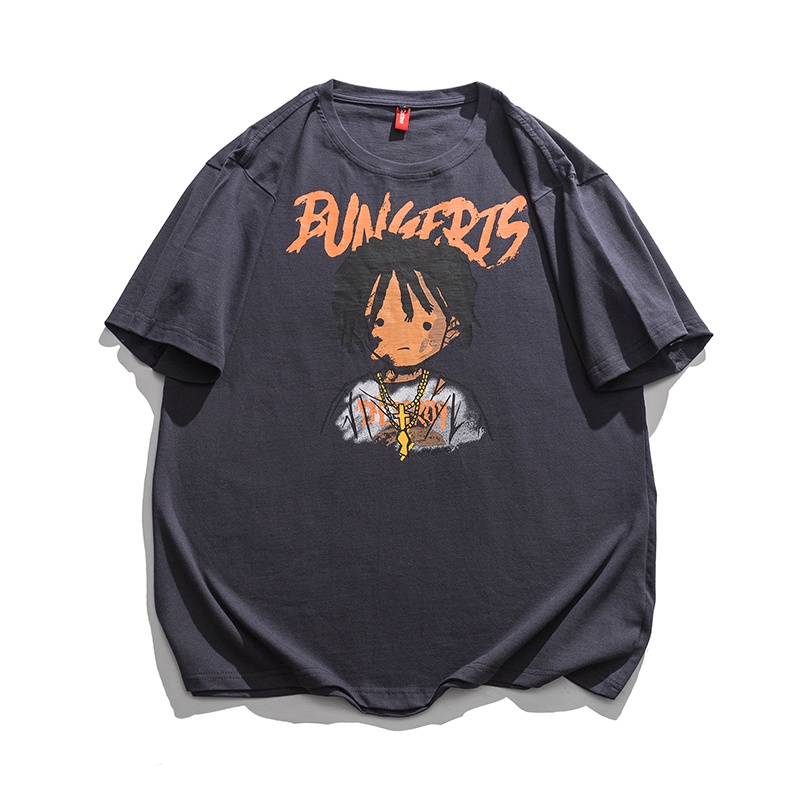 Áo Thun Tay Ngắn Cổ Tròn Dáng Rộng Thời Trang Mùa Hè Phong Cách Mới Cho Nam