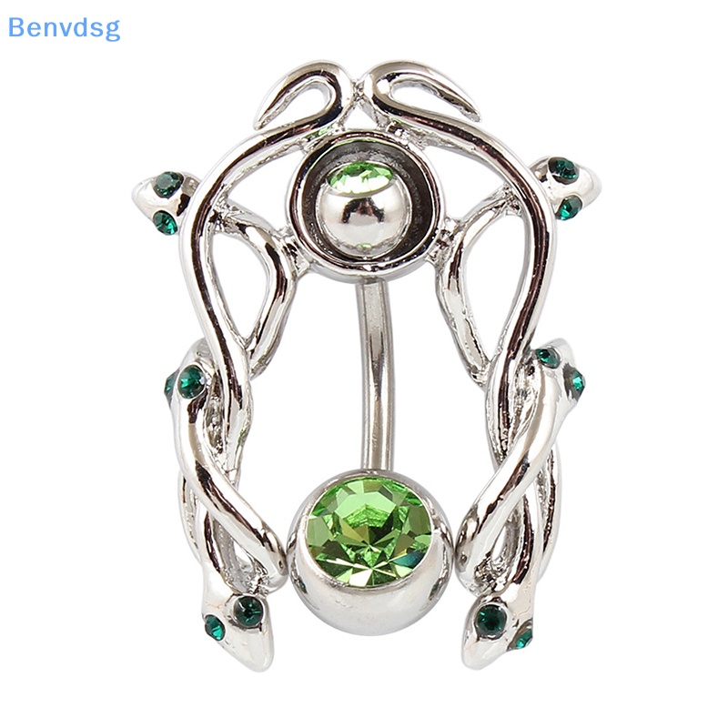 Benvdsg &gt; Khuyên Rốn Bằng Thép Không Gỉ Hình Rắn Đính Đá Xanh Lá Sáng Tạo Không Gây Dị Ứng Cho Nữ