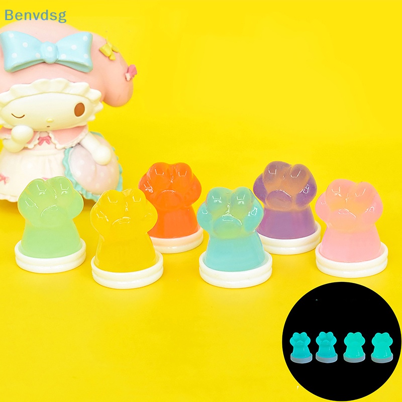 Bộ 2 Cốc Dạ Quang Hình Bàn Chân Mèo Dễ Thương Dùng Trang Trí