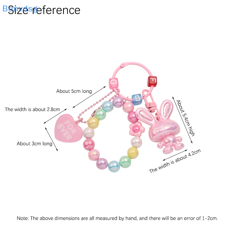 Benvdsg &gt; Móc Chìa Khóa Acrylic Hình Thỏ Màu Kẹo Ngọt In Chữ Cái Khối Nhỏ Xinh Tươi Tắn Cho Nữ