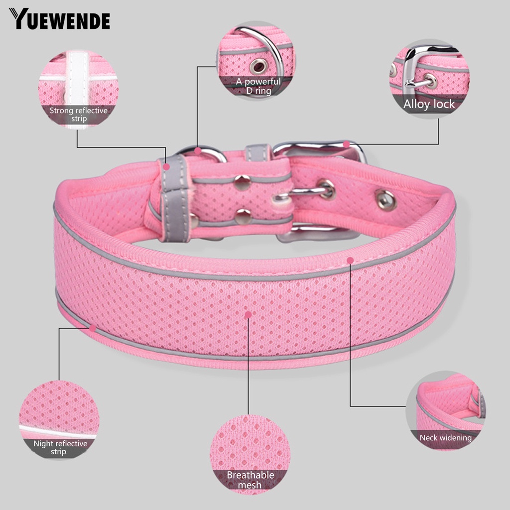 Vòng Cổ Họa Tiết Kẻ Sọc Phản Quang Thoáng Khí Chống Loáng Thời Trang Cho Cún Vừa Và Lớn YQ.E