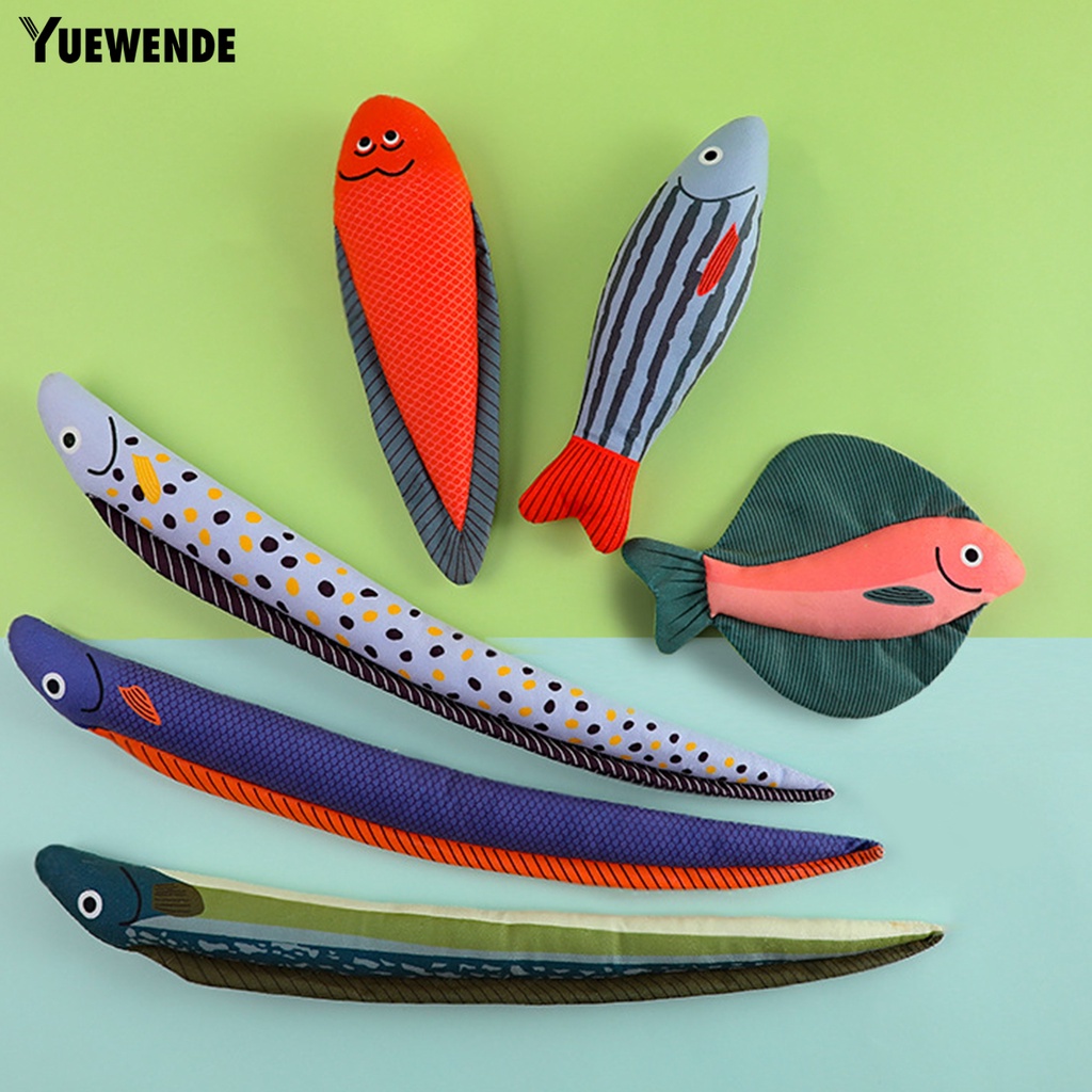 Đồ Chơi Chú Cá Bằng Polyester Màu Sắc Tươi Sáng Có Âm Thanh Vui Nhộn Cho Mèo Cưng