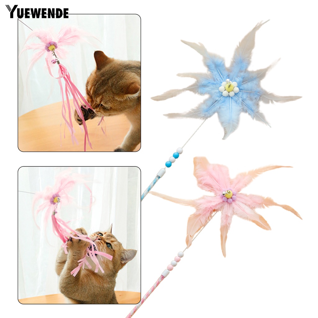 Yq.e Đồ Chơi Dây Thép Thể Thao Hình Bông Tuyết / Cối Xay Gió Lông Vũ Thanh Lịch Vui Nhộn Cho Mèo Cưng