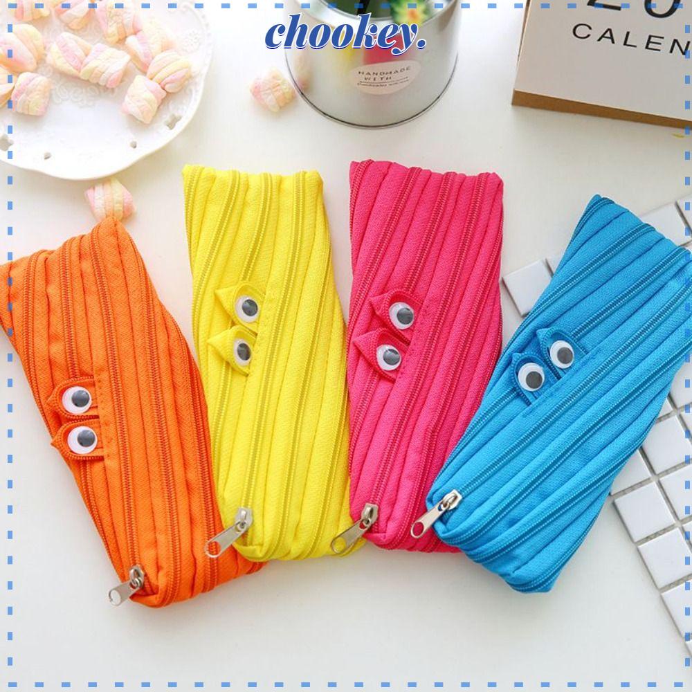 CHOOKEY Túi Đựng Bút Cỡ Lớn Họa Tiết Biểu Cảm Vui Nhộn Ốp