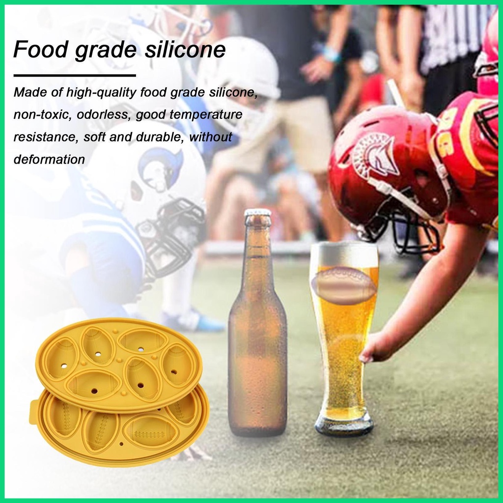 Khuôn Làm Đá 6 Ô Hình Oval Bằng Silicone Có Nắp Và Phễu Có Thể Tái Sử Dụng