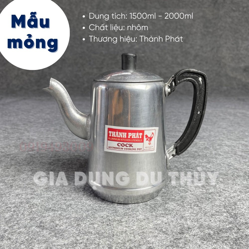 Ấm nhôm pha trà dung tích 500ml - 1500ml - 2000ml dùng làm bình pha trà quán cafe nhôm KNY SHOP | BigBuy360 - bigbuy360.vn