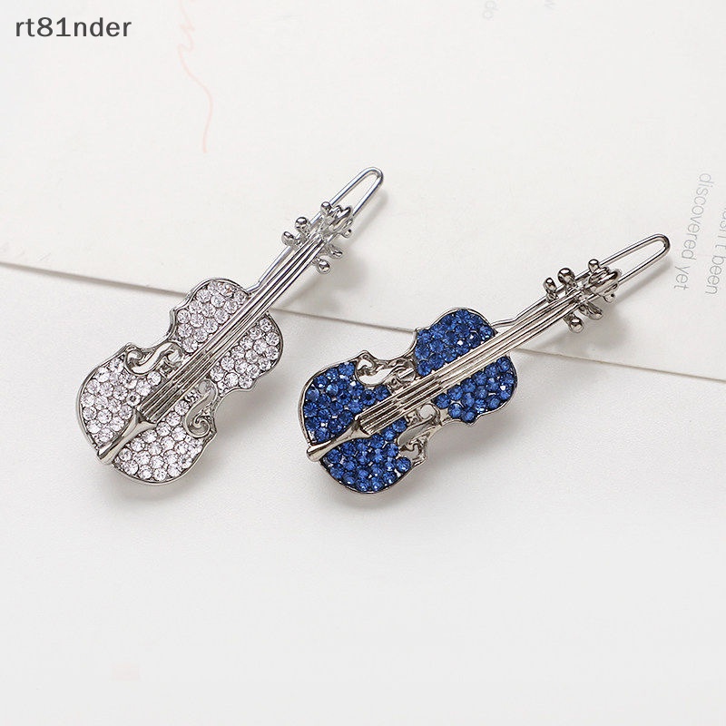 Rt Kẹp Tóc Kim Loại Đính Đá Hình Đàn Violin Thời Trang Cho Nữ