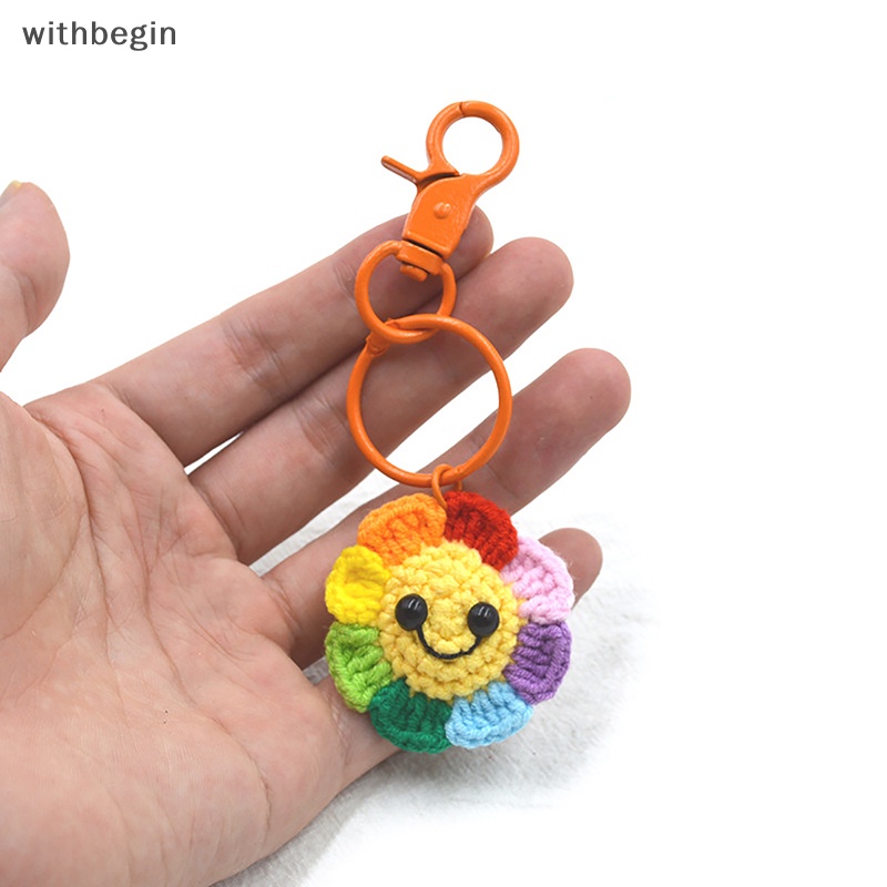 Móc Điện Thoại Di Động Hình Hoa Hướng Dương Mặt Cười Bằng Len Đan Tay Ngọt Ngào Sáng Tạo Thích Hợp Làm Quà