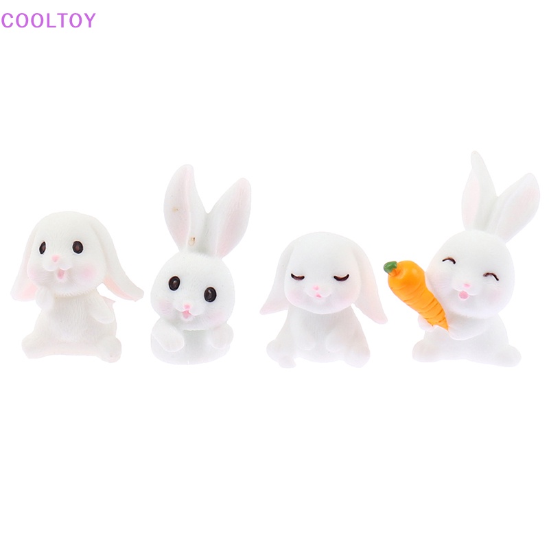 Set 6 Mô Hình Thỏ Và Cà Rốt Mini Trang Trí Bánh Kem