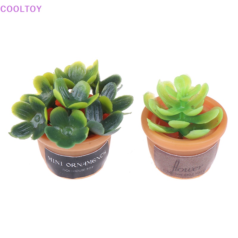 Set 4 Mô Hình Chậu Cây Mini Tỉ Lệ 1: 12 Dùng Để Trang Trí Nhà Búp Bê