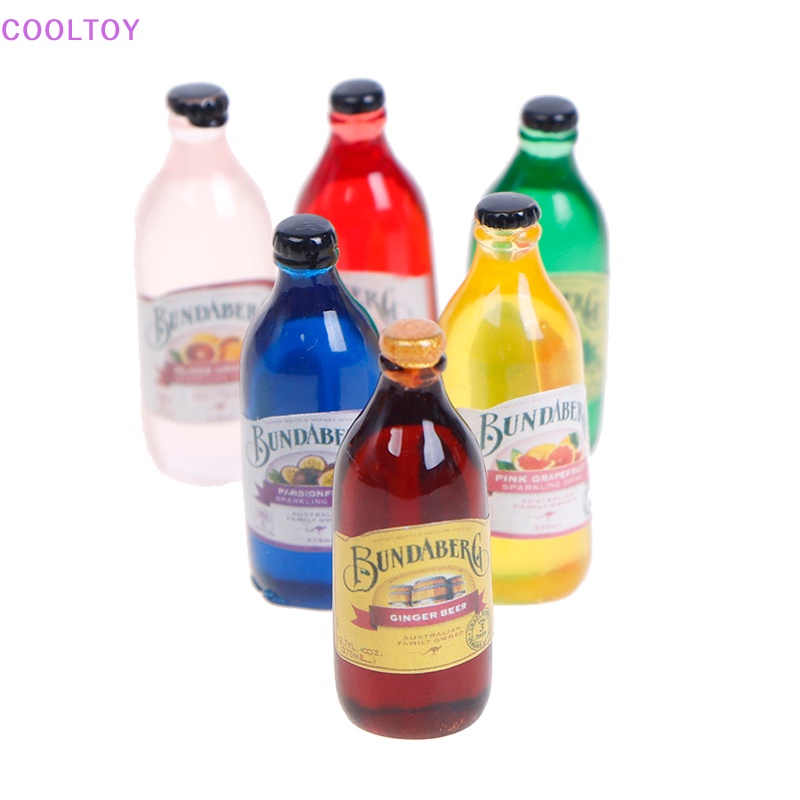 Set 6 Chai Rượu Mini Tỉ Lệ 1 / 12 Xinh Xắn Dùng Để Trang Trí Nhà Búp Bê