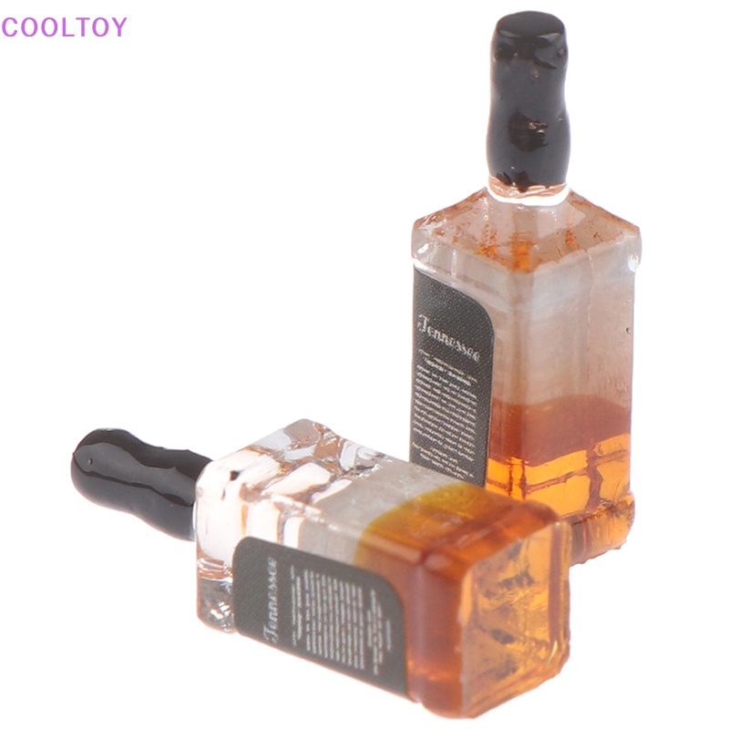 Set 2 Chai Rượu Mini Tỉ Lệ 1 / 12 Dùng Để Trang Trí Nhà Búp Bê