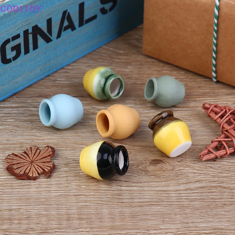 Set 6 Bình Hoa Sứ Mini Trang Trí Nhà Búp Bê Tỉ Lệ 1: 12