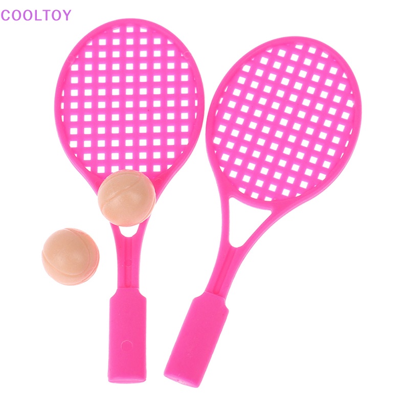 Bộ 4 Vợt Tennis Đồ Chơi Cho Nhà Búp Bê 1: 6 / 1: 12