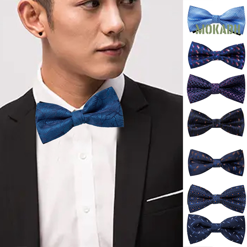 Cà Vạt Nơ Màu Trơn Hai Lớp Họa Tiết Thời Trang Có Thể Điều Chỉnh Cho Nam