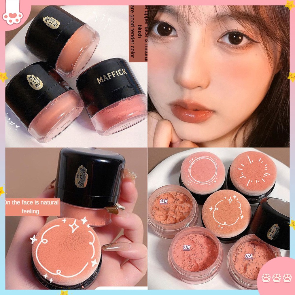 【CÒN HÀNG】 Phấn Má Hồng Maffick Vigor Có Đệm Khí Puff Và Gương Màu Da Đồng Nhất Tự Nhiên Tinh Tế Chống Thấm Lâu Dài Không Dễ Phai Trang Điểm Làm Đẹp Cho Phụ Nữ 3 Màu