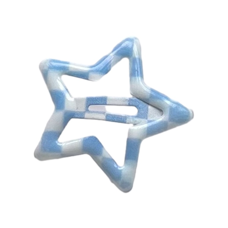 Kẹp Tóc Mái Hình Ngôi Sao / Kẻ Ô Vuông Y2K Chống Trượt Thời Trang Xuân Hè Cho Nữ