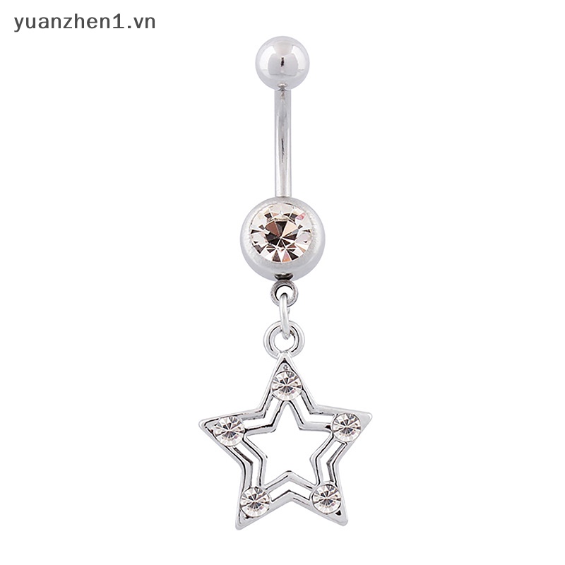 Khuyên Rốn Chất Liệu Thép Không Gỉ Đính Đá Hình Ngôi Sao Thời Trang Cho Nữ