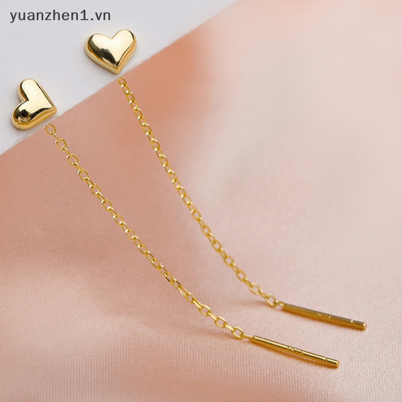 1 Đôi Bông Tai Dáng Dài Hình Ngôi Sao / Trái Tim Thời Trang Cho Nữ