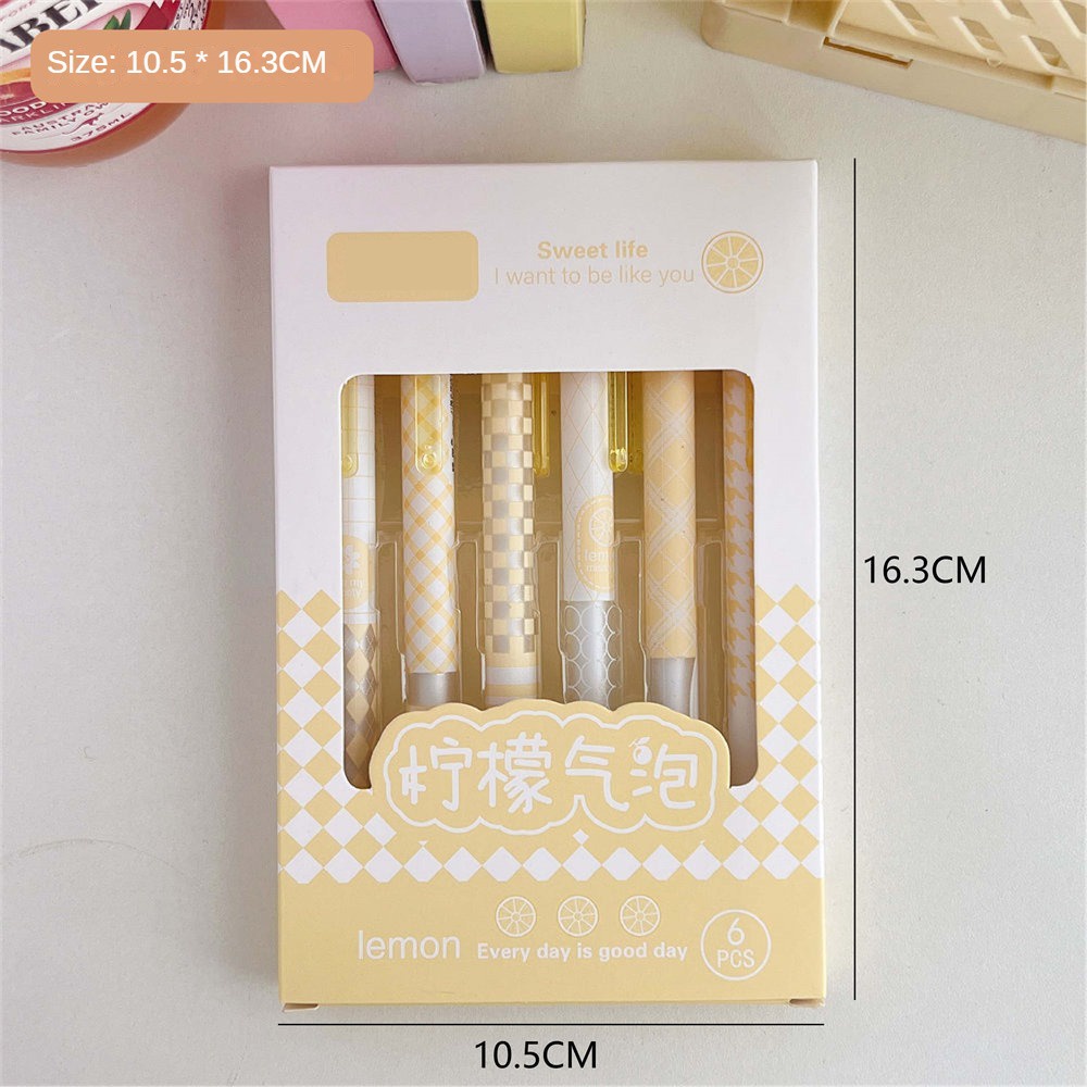 6 Cái/bộ Bấm Đen Bút Bi Dễ Thương Và Giá Trị Cao Viết Nhanh Khô 0.5Mm Bút Chì Bi Văn Phòng Học Sinh Đồ Dùng Văn Phòng Phẩm.