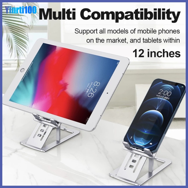 Giá Đỡ Máy Tính Bảng Bằng Hợp Kim Nhôm Gấp Gọn Linh Hoạt Chống Trượt Cho Iphone 13 12