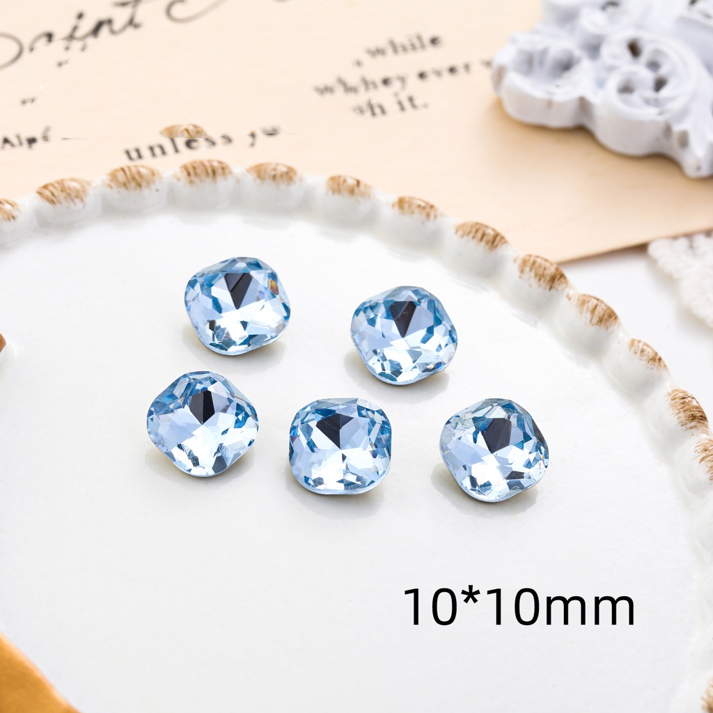 Hạt Kim Cương Giả Màu Xanh Dương Siêu Mỏng Hình Người Ngoài Hành Tinh Trái Tim Trang Trí Móng Tay