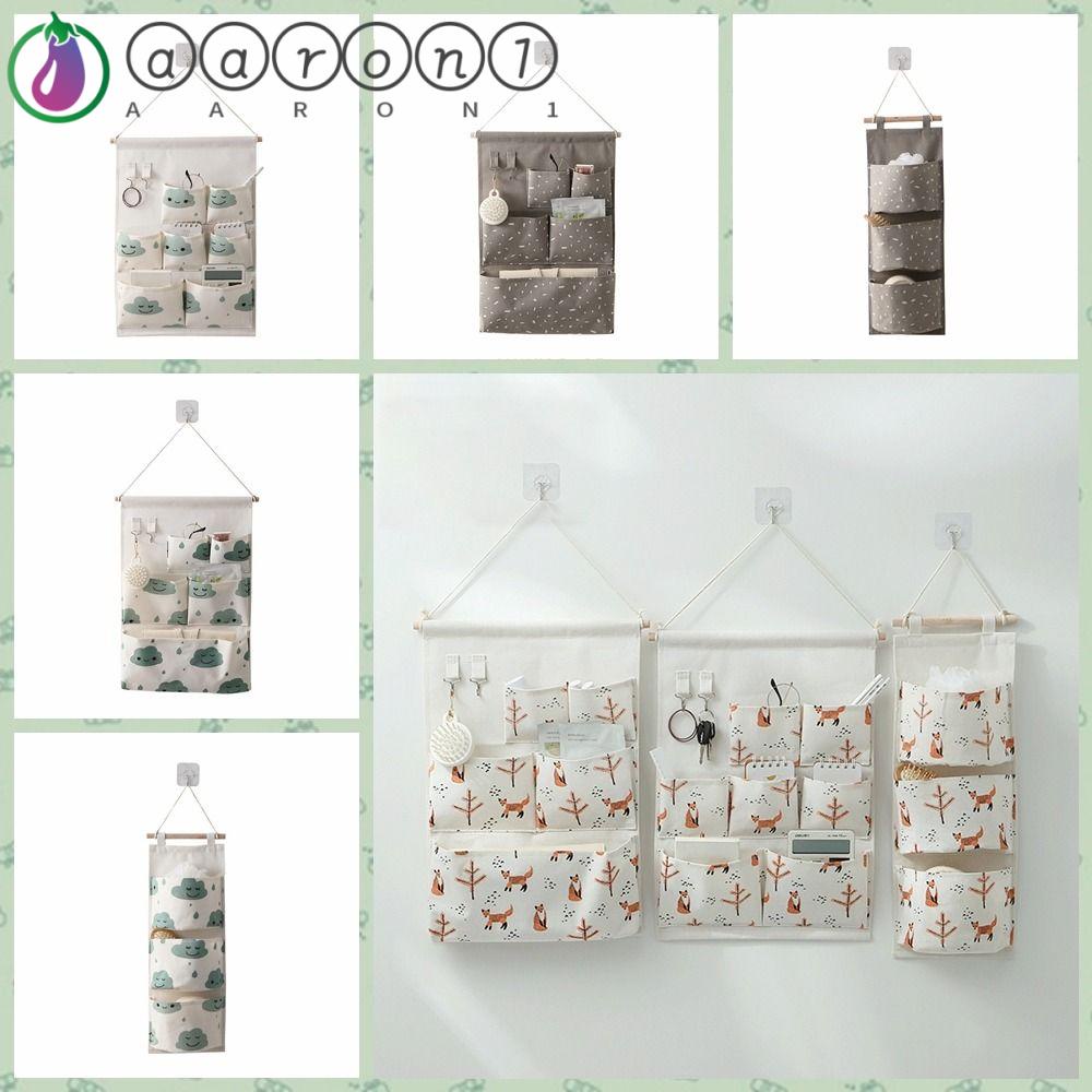 Aaron1 Túi Đựng Đồ Lót / Trang Sức Treo Tường / Cửa Sau Cửa Chất Liệu Cotton Có Thể Gập Lại Tiện Lợi