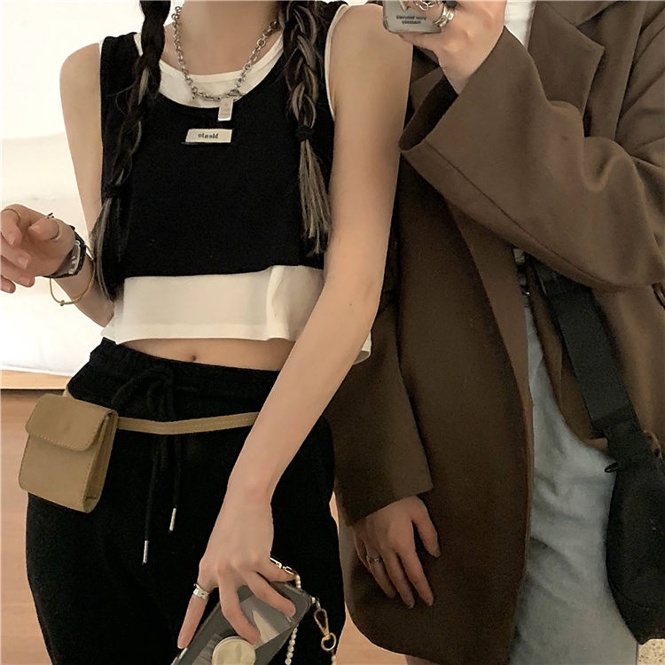 Áo Hai Dây Giả Hai Mảnh Phong Cách Hàn Quốc Thời Trang Mùa Hè Mới Cho Nữ