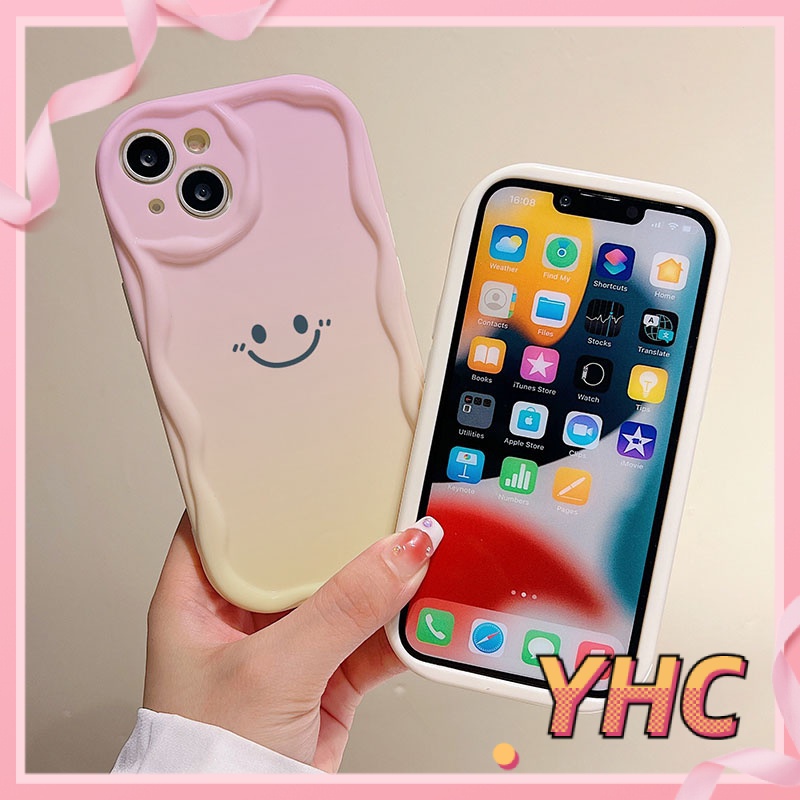 Ốp Lưng iPhone Màu hồng thay đổi khuôn mặt tươi cười 3D cuộn sóng viền Silicone camera bảo vệ Cho Iphone 6 / 6S / 6splus / se / 7 / 7plus / 8 / 8plus / X / xs / xsmax / 11 / 12 / 13 / 14 / Plus / pro / pro max-226