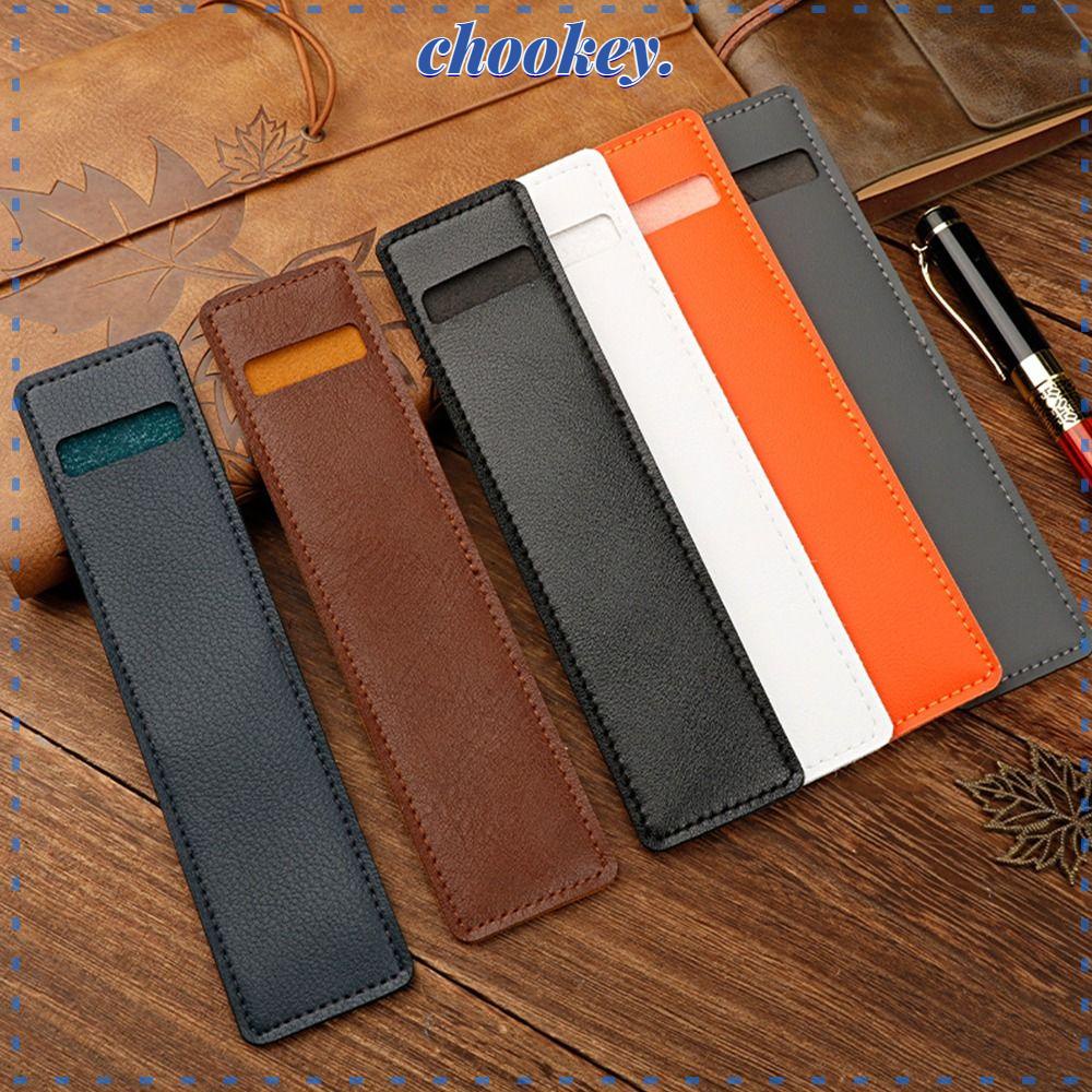 CHOOKEY Set 5 Túi Đựng Bút Bằng Da PU Màu Trơn Sáng Tạo