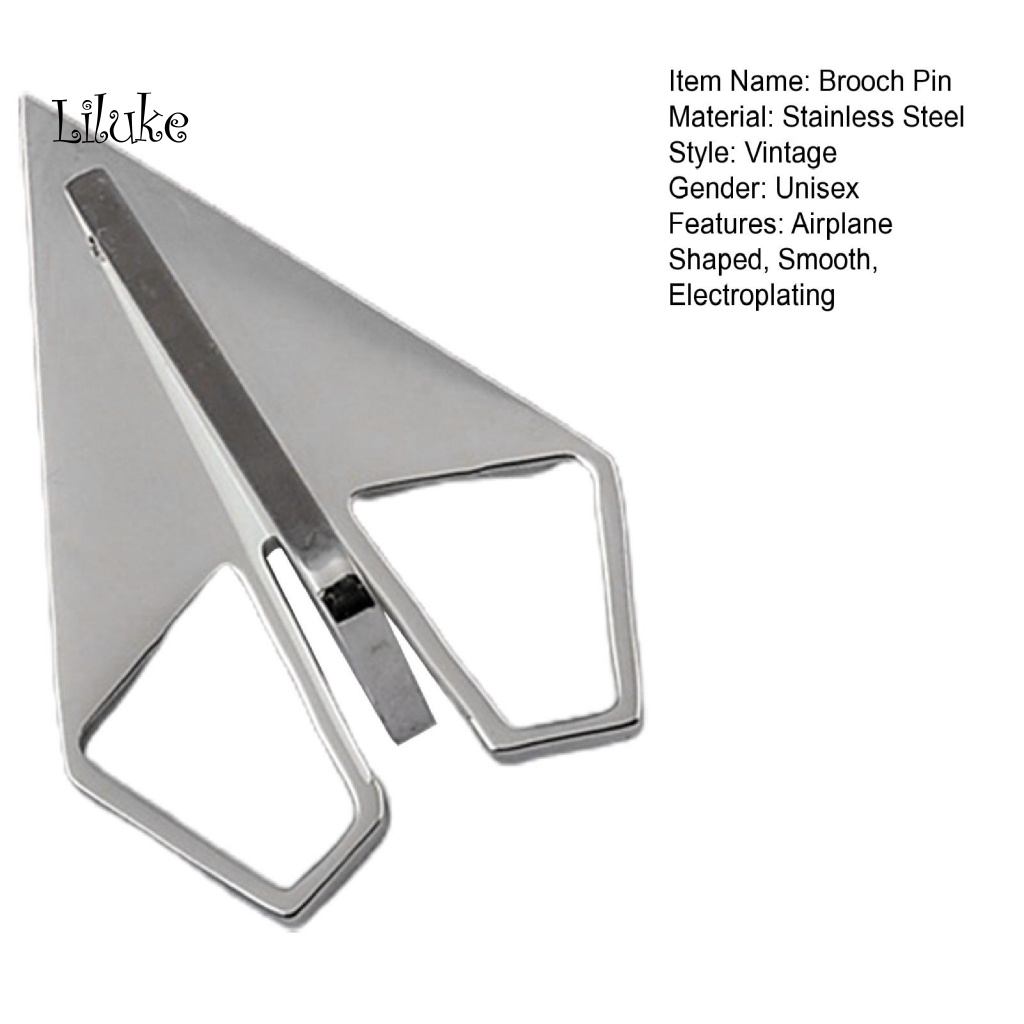 Ghim Cài Áo Hình Máy Bay Bằng Thép Không Gỉ Sang Trọng