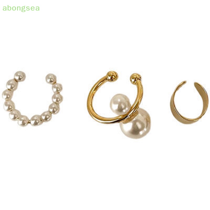 Set 3 Khuyên Tai Dạng Vòng Kẹp Vành Tai Thời Trang Tối Giản Cho Nữ