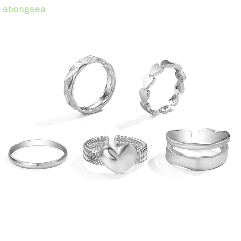 Set 5 Nhẫn Kim Loại Đeo Khớp Ngón Tay Phong Cách Vintage Cho Nữ