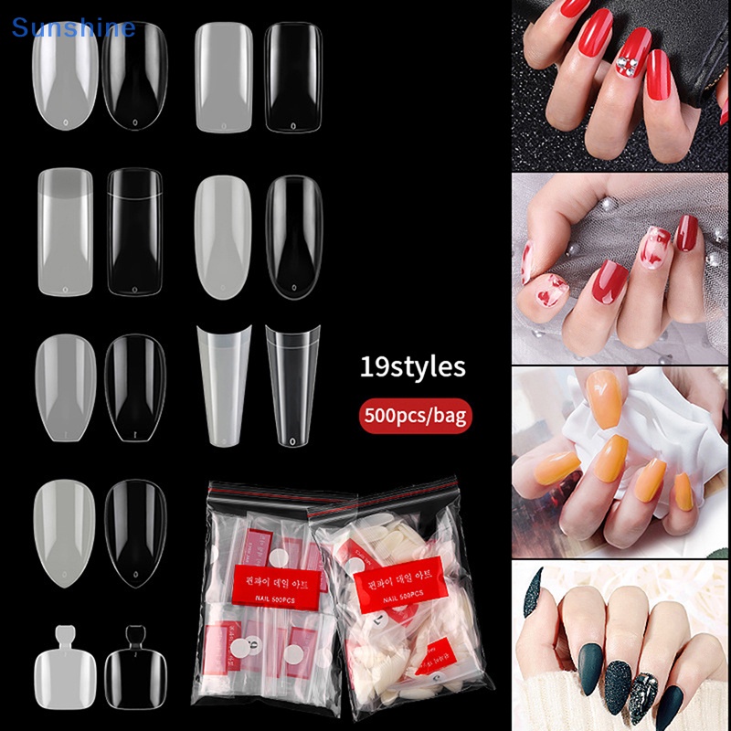 Set 500 Móng Tay Giả Múa Ba Lê / Phẳng / Phấn Mắt / Hạt Nhân Tạo / Móng Tay Giả