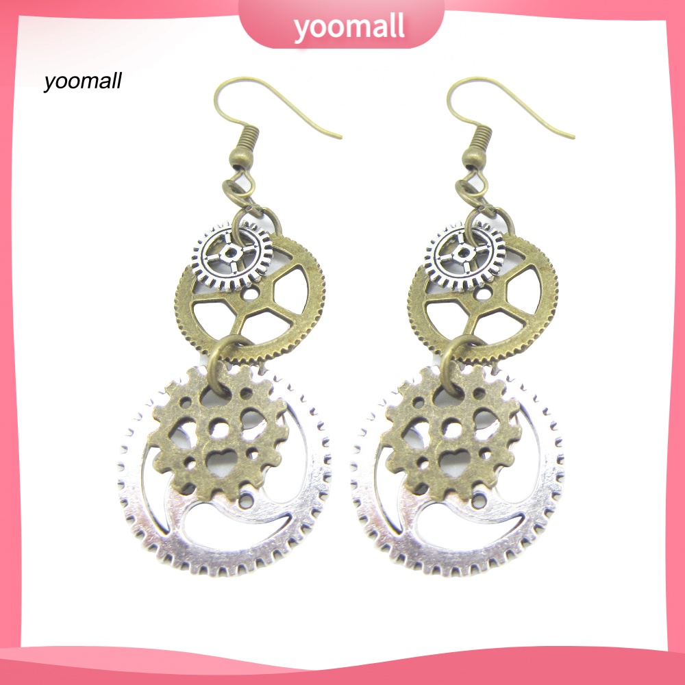 Khuyên Tai Hình Bánh Răng Phong Cách Steampunk