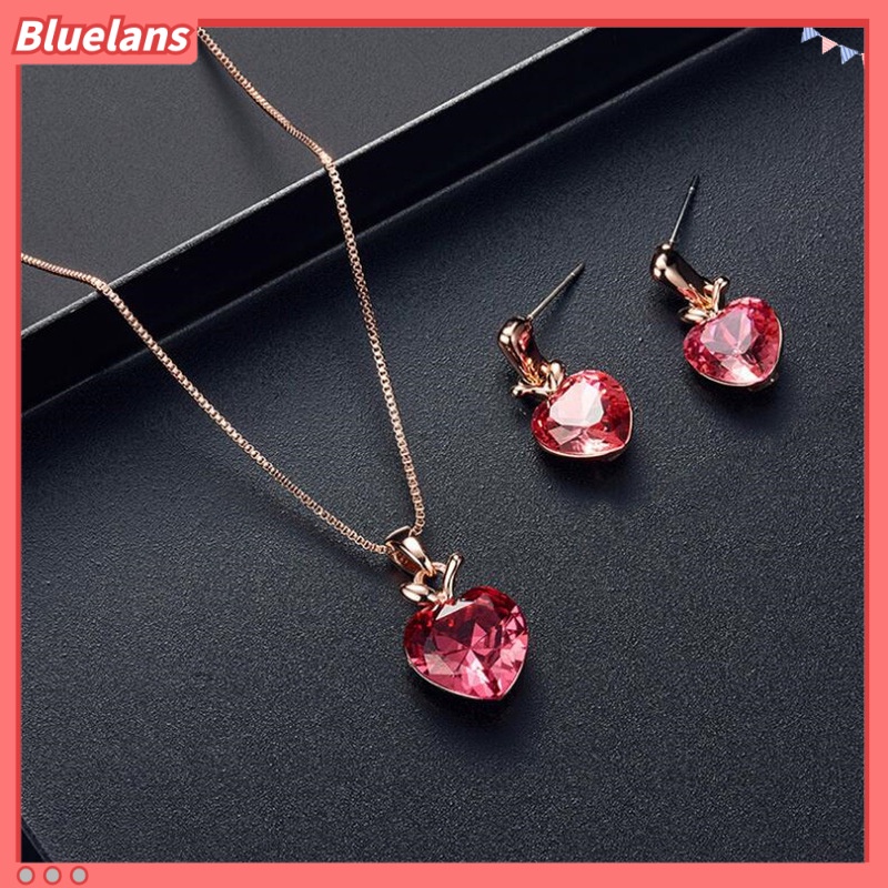 Bộ Trang Sức Hai Mảnh Gồm Vòng cổ / Bông Tai / Vòng cổ Hình Trái Tim / Trái Tim / Táo Xinh Xắn