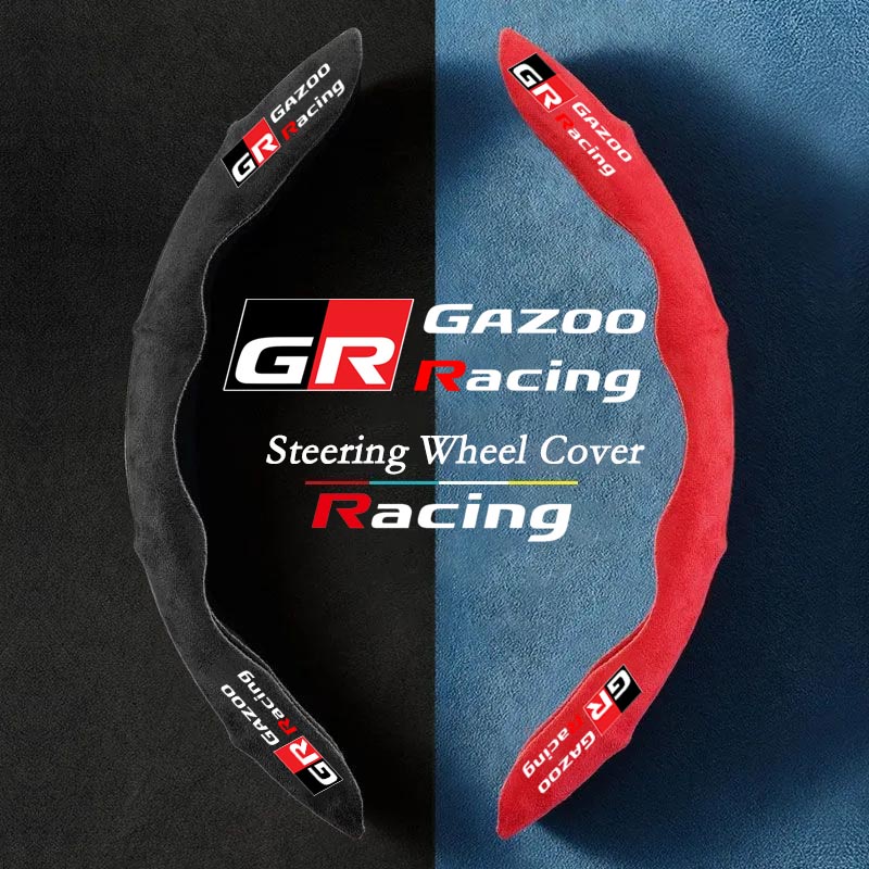 Vỏ Bọc Vô Lăng Bằng Da Lộn Cao Cấp Trang Trí Cho Xe Hơi Toyota GR Gazoo Racing