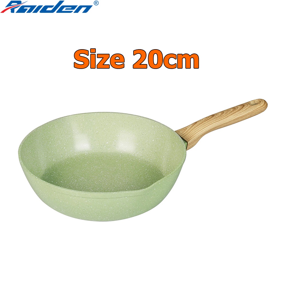 Chảo chống dính men đá có miệng rót Greencook GCP231-20IH nhiều size, dùng được trên bếp gas, bếp hồng ngoại, bếp từ