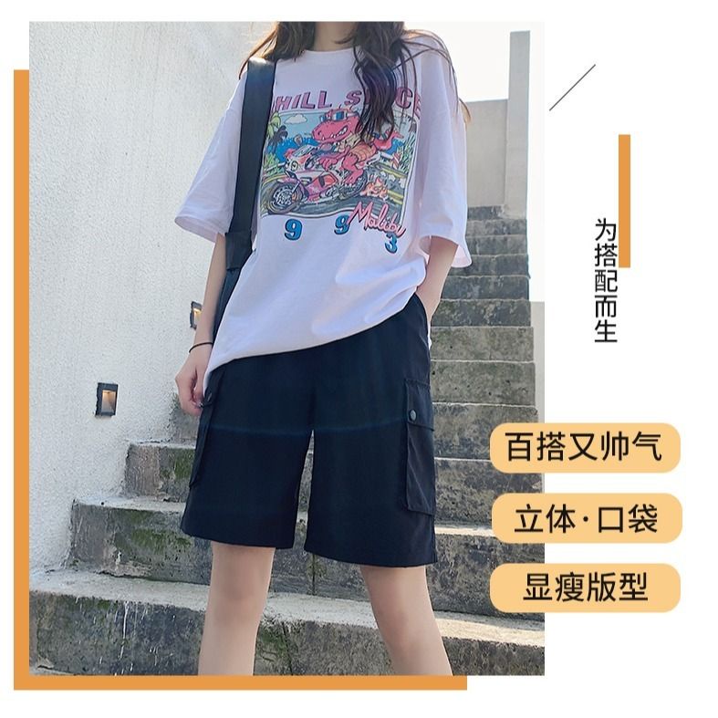 Quần ngắn ống rộng Mỏng Thời Trang Mùa Hè Phong Cách Hàn Quốc Mới Cho Nữ