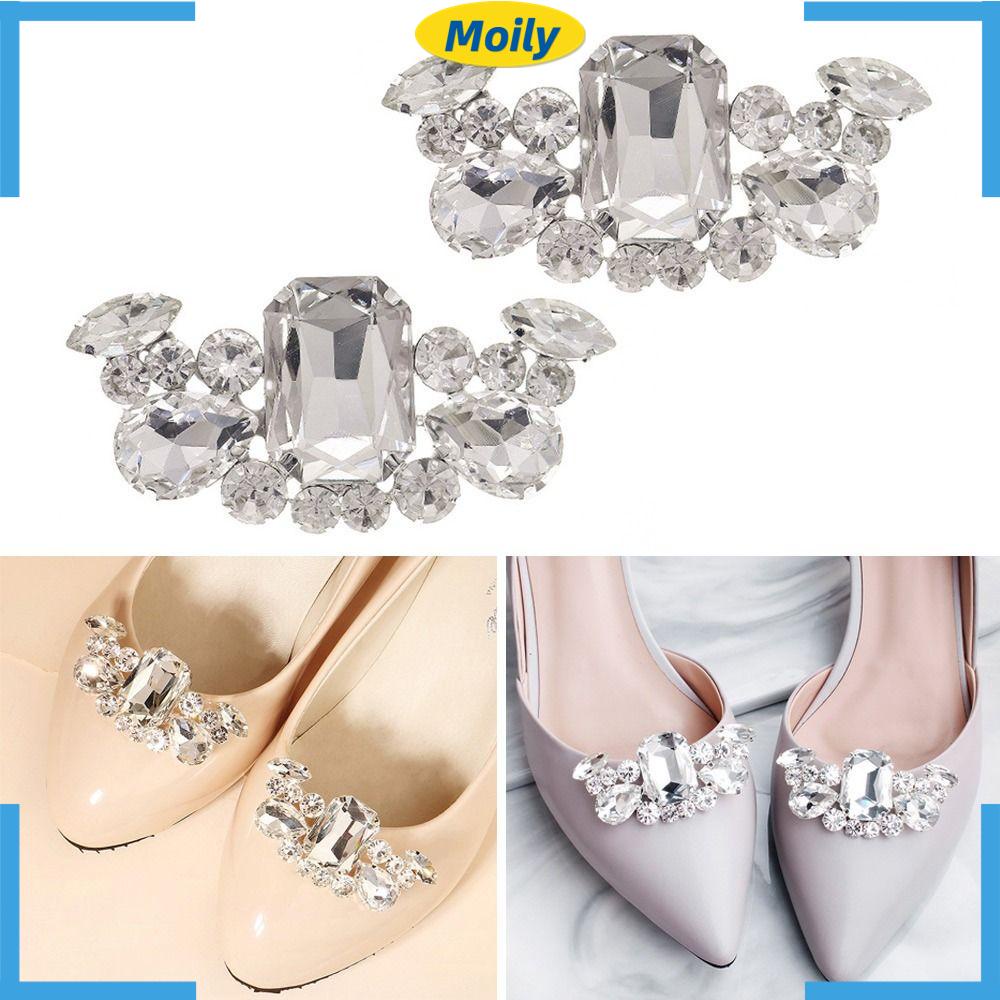 1 Cặp Kẹp Khóa Giày Cao Gót Hình Vuông Cho Cô Dâu