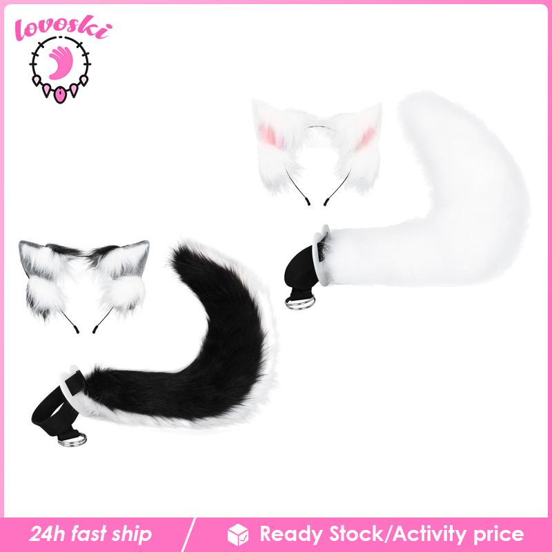 Bộ Kẹp Tóc Tai Và Đuôi Lông Giả Hóa Trang Cho Nữ