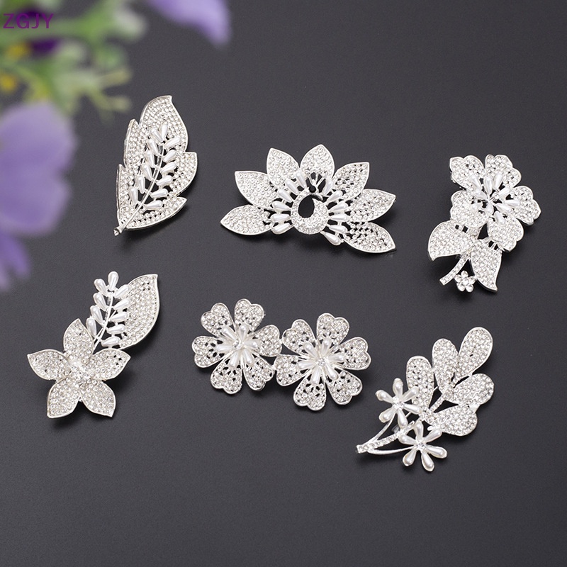 Ghim Cài Áo Hình Hoa Lá Đính Ngọc Trai Thời Trang Cho Nữ Mới