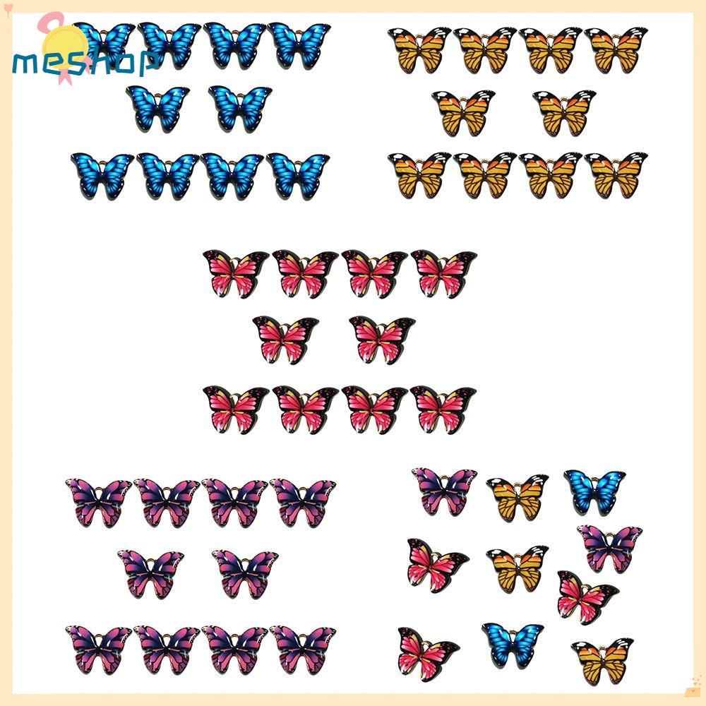 ME Set 10 Mặt Vòng cổ Hình Bướm Tráng Men Nhiều Màu DIY