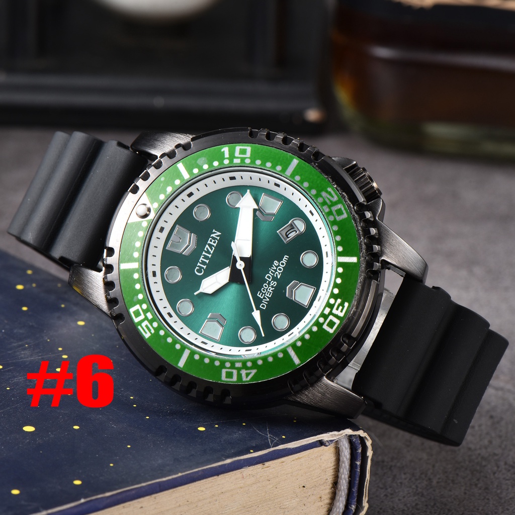 Đồng Hồ Quartz Nam Hiển Thị Ngày Dây Cao Su Silicone