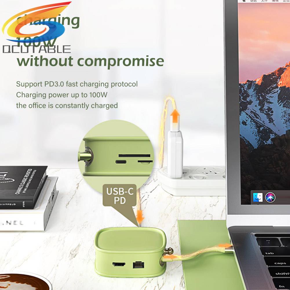 Bộ Chia Cổng Sạc USB 10 Trong 1 Hình Túi Xách