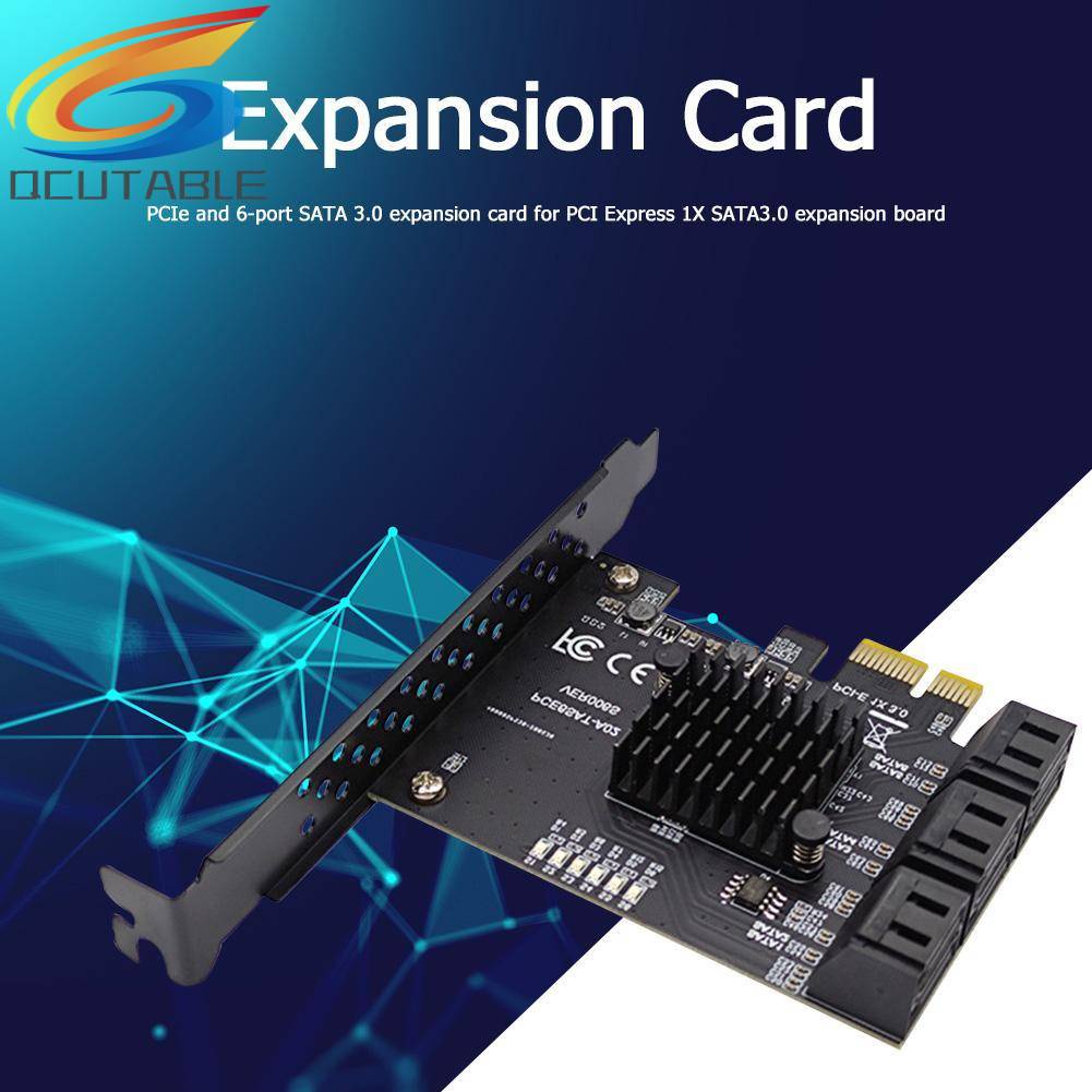 Card 6 Cổng SATA III PCIe 6Gbps SATA 3.0 Sang PCIe 1X Kèm Giá Đỡ