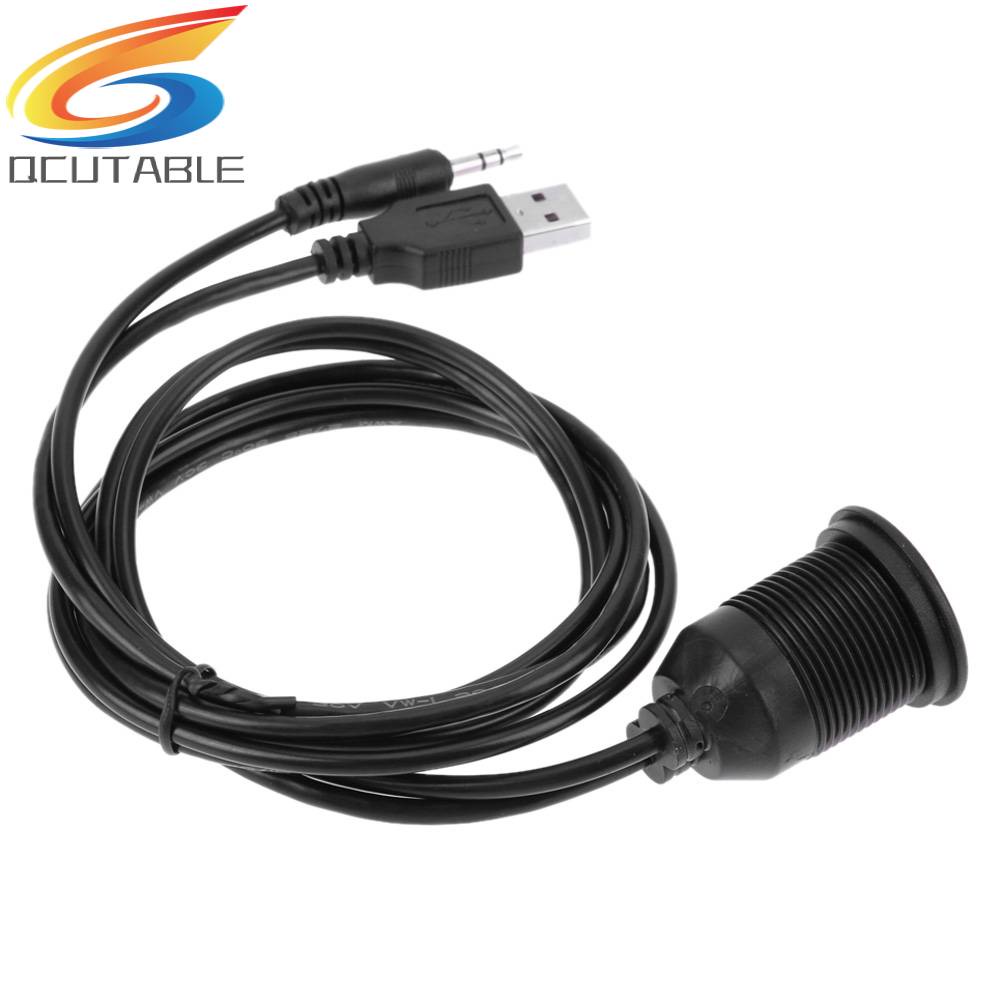 Dây Cáp Nối Dài Cho Bảng Điều Khiển Xe Hơi Moto USB 2.0 3.5mm M / F AUX
