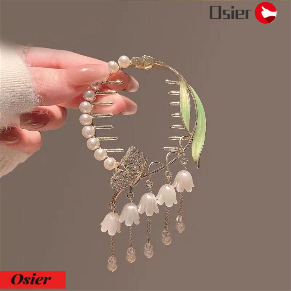 OSIER1 Kẹp Tóc Hình Cá Mập Phối Tua Rua Thời Trang Cho Nữ 1