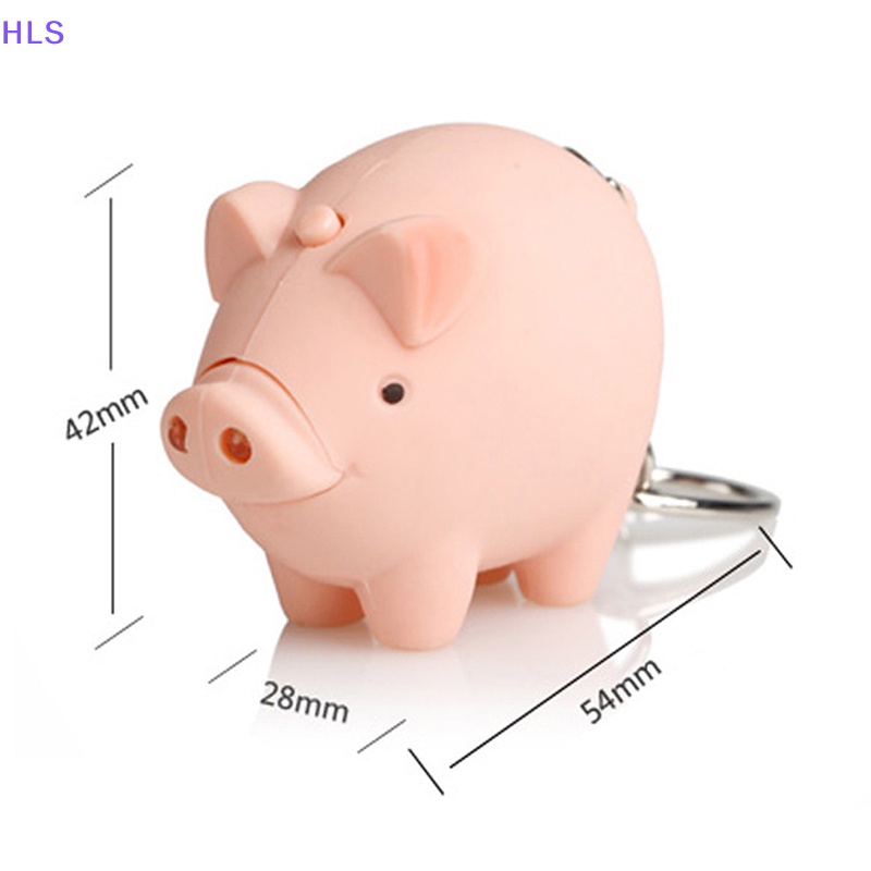 Móc Khóa Hình Heo Con Có Đèn LED Dễ Thương