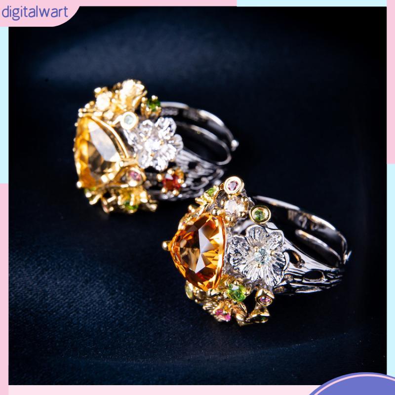 [DG] Nhẫn Dạng Hở Đính Đá Tự Nhiên Màu Nước Tiểu Ý Sáng Và Cao Cấp